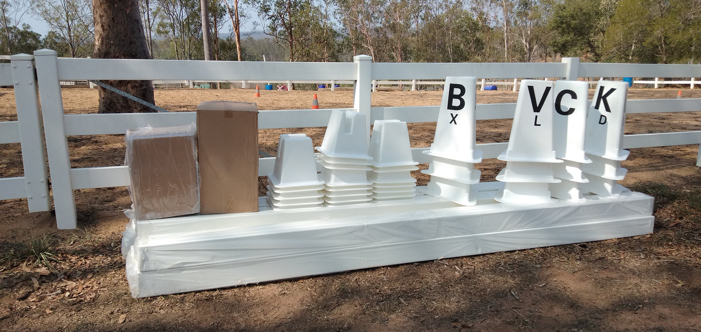 White PVC 60 x 20mt Portable dressage arena Set