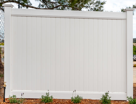 Premium White 1800mm high PVC Full Privacy Dawson Style Panel